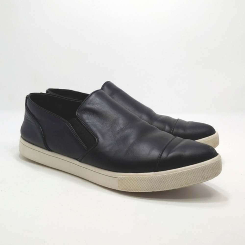 Vince Paeyre Black Leather Casual Slip On‎ Shoes Pointed Toe Sneaker 7 EU 37